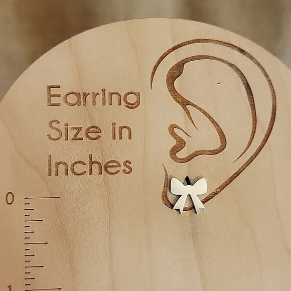 Bow Stud Earrings, choice of color - Picture 3 of 5